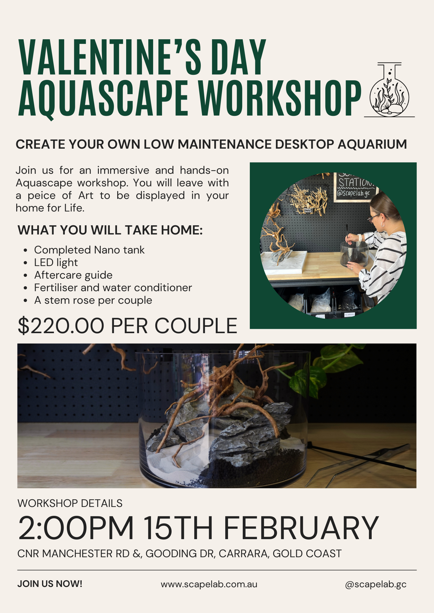 Valentine’s Day Aquascape Workshop | 15th February