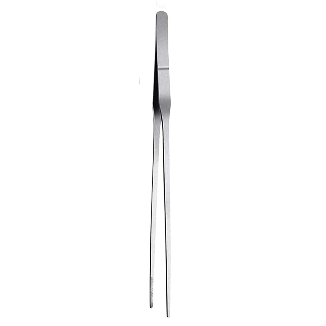 Straight Stainless Steel Aquascaping Tweezers | Silver
